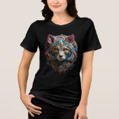 Elegant Steampunk Cat Wall Art Tri-Blend Shirt (Vorderseite)
