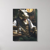 Elegant Steampunk Crocodile Clock Maker Crocodile Leinwanddruck (Vorderseite)