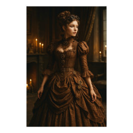 Elegant Steampunk Victorian Lady in Brown  Fotodruck