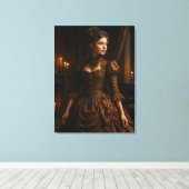 Elegant Steampunk Victorian Lady in Brown  Leinwanddruck (Insitu (Holzboden))