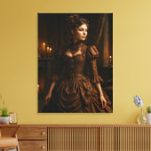 Elegant Steampunk Victorian Lady in Brown  Leinwanddruck (Insitu (Wohnzimmer))