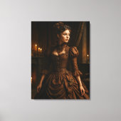 Elegant Steampunk Victorian Lady in Brown  Leinwanddruck (Vorderseite)