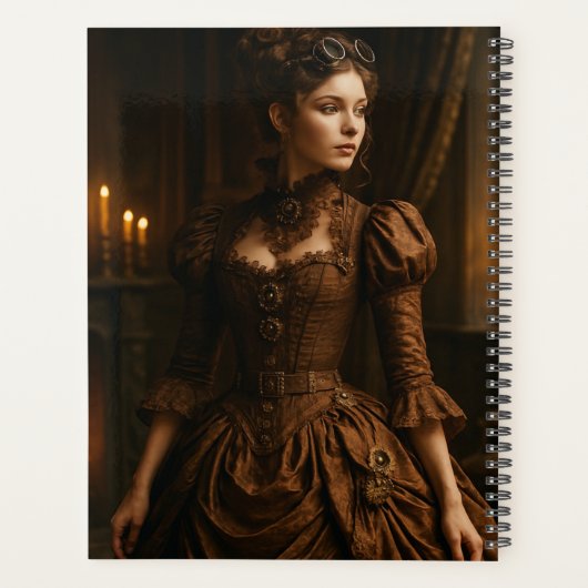 Elegant Steampunk Victorian Lady in Brown  Planer (Rückseite)