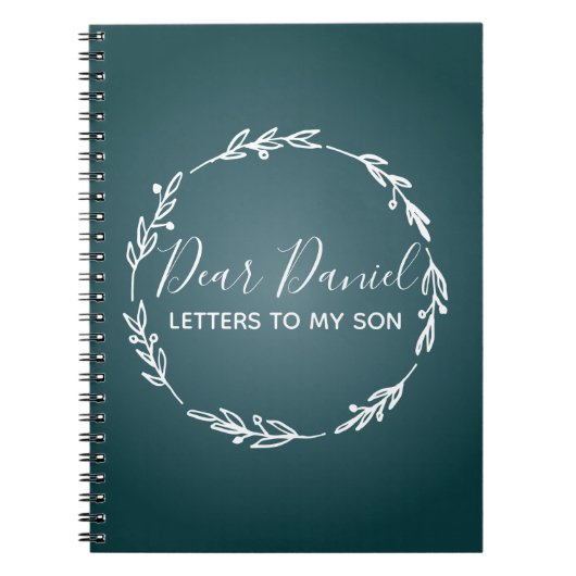 Elegant Steel Blue Letters to my Son chic design Notizblock (Vorderseite)