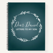 Elegant Steel Blue Letters to my Son design Notizblock (Vorderseite)