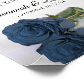 Elegant Steel Blue Rose Geschenke & Cards Hochzeit Poster (Ecke)