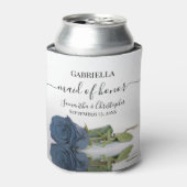 Elegant Steel Blue Rose Trauzeugin Wedding Dosenkühler (Kanne Vorderseite)