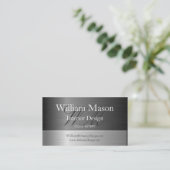 Elegant Steel Effect Monogram Business Card Visitenkarte (Stehend Vorderseite)