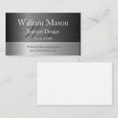 Elegant Steel Effect Monogram Business Card Visitenkarte (Vorne/Hinten)