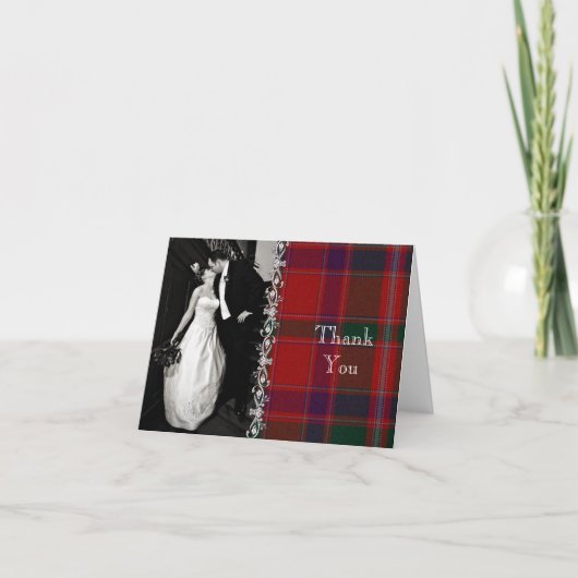 Elegant Stewart Plaid Photo Thank You Card Dankeskarte (Vorderseite)
