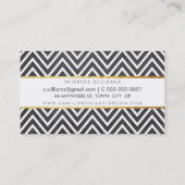 ELEGANT-Stilgoldstreifen Zickzack Kalkpappe grau Visitenkarte (Rückseite)