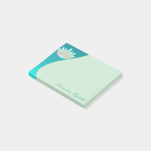 Elegant Stilmädchen , Lotus Blume Post-it Klebezettel (angewinkelt)