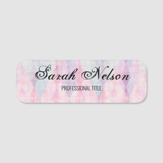 Elegant Stilrosa Namensschild (Vorderseite)