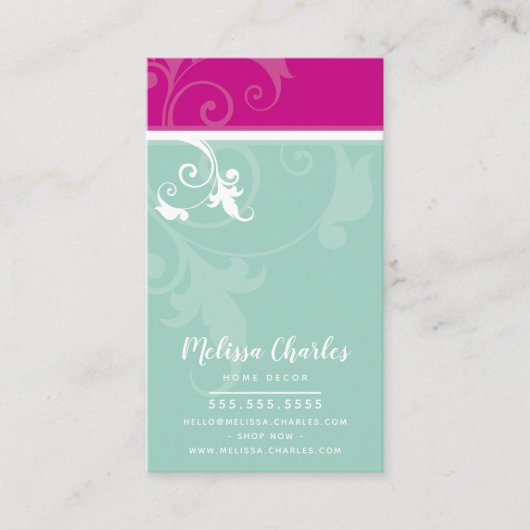 ELEGANT Stilverve foliage dunkles Button Pfeffermi Visitenkarte (Vorderseite)