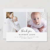 Elegant stilvoll 2 Foto Collage Danke Baby (Vorderseite)