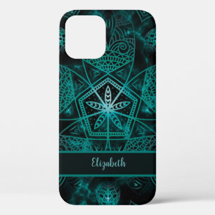 Elegant & stilvoll Aquamarin Doodle Art Mandala Bl Case-Mate iPhone Hülle