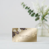 Elegant Stilvoll Beruflich,Blume Visitenkarte (Stehend Vorderseite)