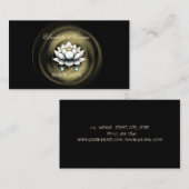 Elegant Stilvoll Beruflich Lotus Black Visitenkarte (Vorne/Hinten)