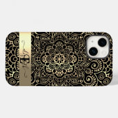 Elegant Stilvoll Black Gold Mandala Case-Mate iPhone Hülle (Rückseite (Horizontal))