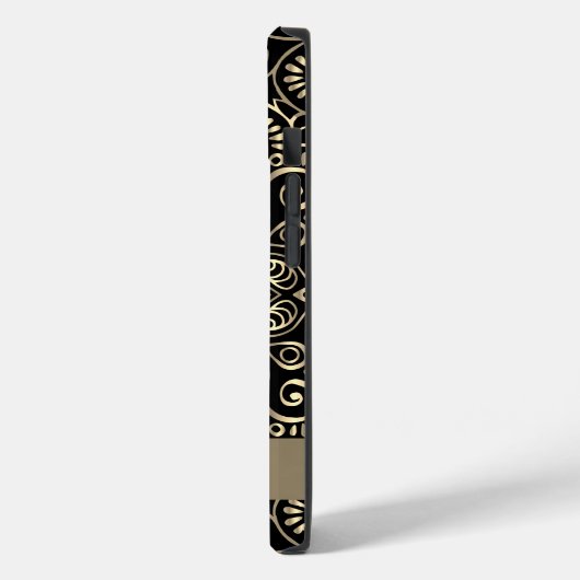 Elegant Stilvoll Black Gold Mandala Case-Mate iPhone Hülle (Rückseite / Links)