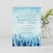 Elegant Stilvoll Blauwald Pine Trees Wedding Einladung (Stehend Vorderseite)