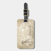 Elegant Stilvoll Bokeh Foil Confetty-Diamond, Cat Gepäckanhänger (Vorderseite vertikal)