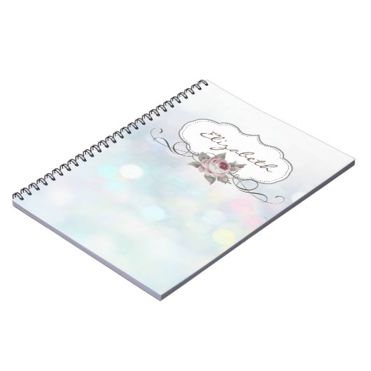 Elegant Stilvoll ,Bokeh,Rose Notizblock (Linke Seite)