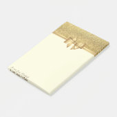 Elegant Stilvoll, Bow, Gold Glitzer Post-it Klebezettel (angewinkelt)