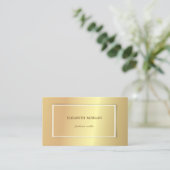 Elegant stilvoll Einfach, Minimalistisch, Gold Visitenkarte (Stehend Vorderseite)