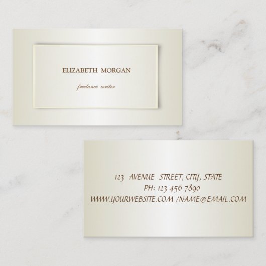 Elegant Stilvoll einfach, Minimalistisch Visitenkarte (Vorne/Hinten)