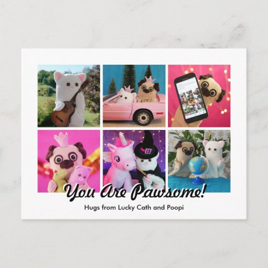 Elegant Stilvoll Einfach Personalisierte FotoColla Postkarte (Vorderseite)