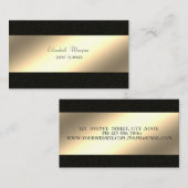 Elegant stilvoll Einfach,Schwarz,Imitate Gold Visitenkarte (Vorne/Hinten)
