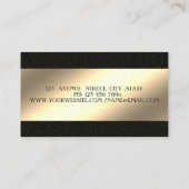Elegant stilvoll Einfach,Schwarz,Imitate Gold Visitenkarte (Rückseite)