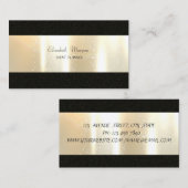 Elegant stilvoll Einfach,Schwarz,Imitate Gold Visitenkarte (Vorne/Hinten)