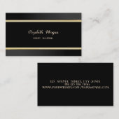 Elegant Stilvoll einfach, schwarz, Streifen Visitenkarte (Vorne/Hinten)