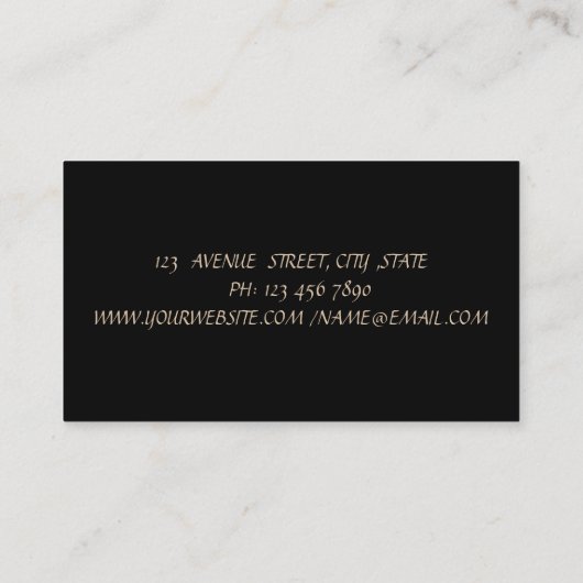Elegant stilvoll eingerichtet, schwarz, glass visitenkarte (Rückseite)
