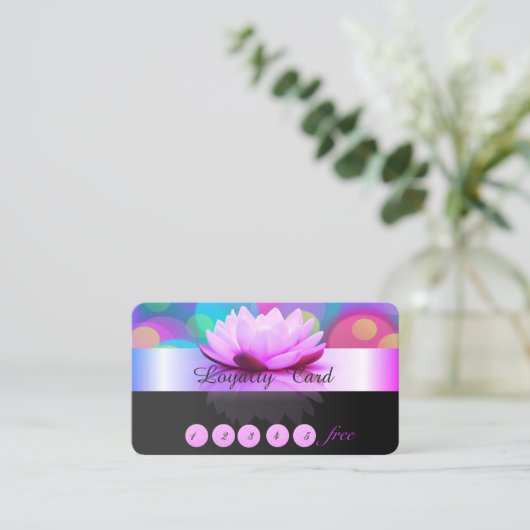 Elegant Stilvoll, farbenfroh Bokeh Lotus Treuekarte (Stehend Vorderseite)