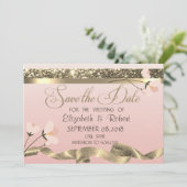 Elegant Stilvoll floral Save the Date (Stehend Vorderseite)