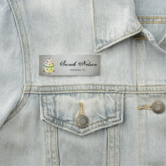 Elegant Stilvoll Funny Cupcake Namensschild (Beispiel)