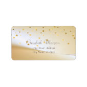 Elegant stilvoll ,Fux Gold Foil Confetti Adressaufkleber (Vorne)