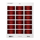 Elegant stilvoll ,Fux Gold Foil Confetti,Bokeh Red Adressaufkleber (Vorne)
