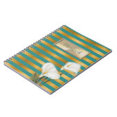 Elegant Stilvoll gestreift, Calla Lily, Personalis Notizblock (Linke Seite)