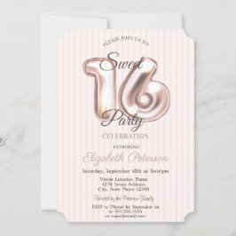Elegant Stilvoll gestreift Sweet 16 Einladung
