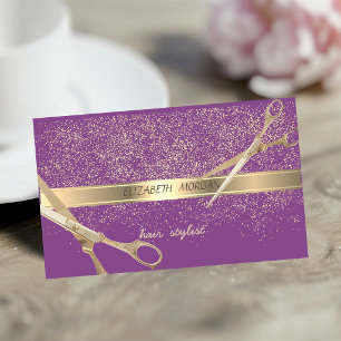 Elegant stilvoll,gewolt,Gold Confetti,Scheren Visitenkarte
