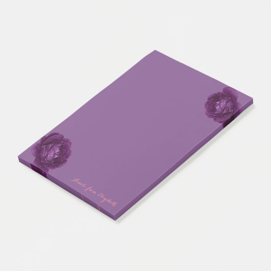 Elegant Stilvoll Girly, Lila Rose Post-it Klebezettel (angewinkelt)