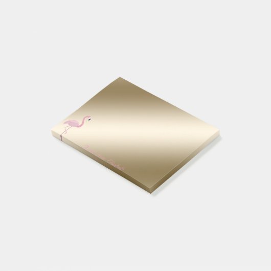 Elegant stilvoll, Girly, rosa Flamingo Post-it Klebezettel (angewinkelt)