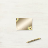 Elegant, stilvoll, Girly, Sonnenblumen Post-it Klebezettel (Auf Schreibtisch)