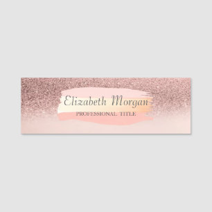 Elegant, stilvoll, Glitzer Bokeh, Brush Stroke Namensschild