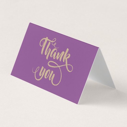 Elegant Stilvoll Gold Glittery Dankeschön Karte (Vorderseite)