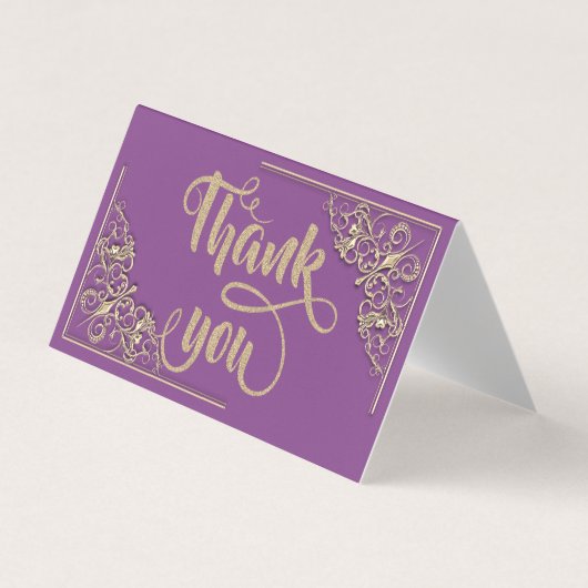 Elegant Stilvoll Gold Glittery Dankeschön Karte (Vorderseite)